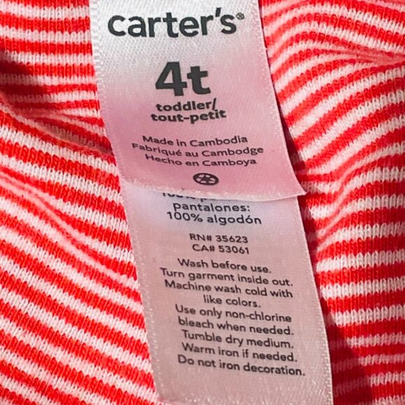 Carters Red & White Stripe Tutu Leggins size 4T - Picture 9 of 9